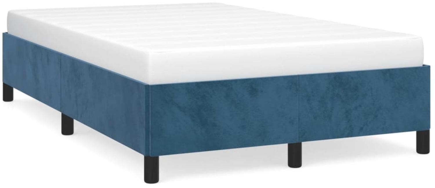 vidaXL Bettgestell ohne Matratze Dunkelblau 120x200 cm Samt 347316 Bild 1