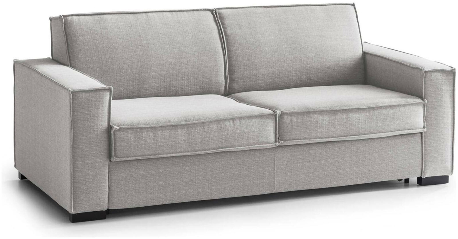 Dmora 2-Sitzer festes Sofa Ayramah, Wohnzimmersofa aus Stoff, schmale Armlehnen, 100 % Made in Italy, 180 x 95 x 90 cm, Grau Bild 1