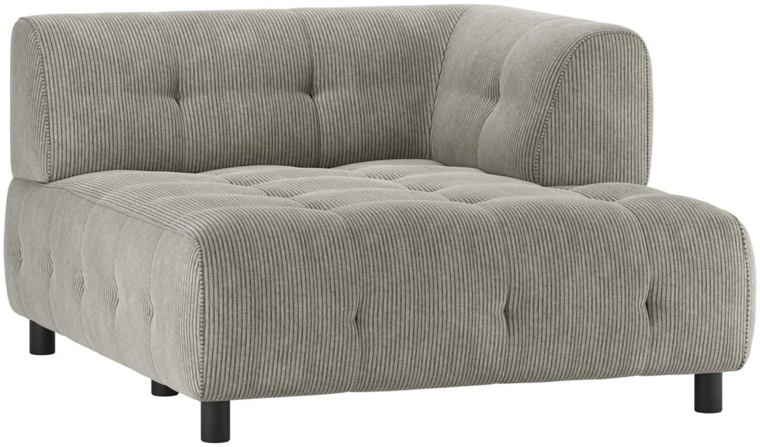 Modulsofa Louis Chaiselongue aus Rippstoff Rechts, Grau Bild 1