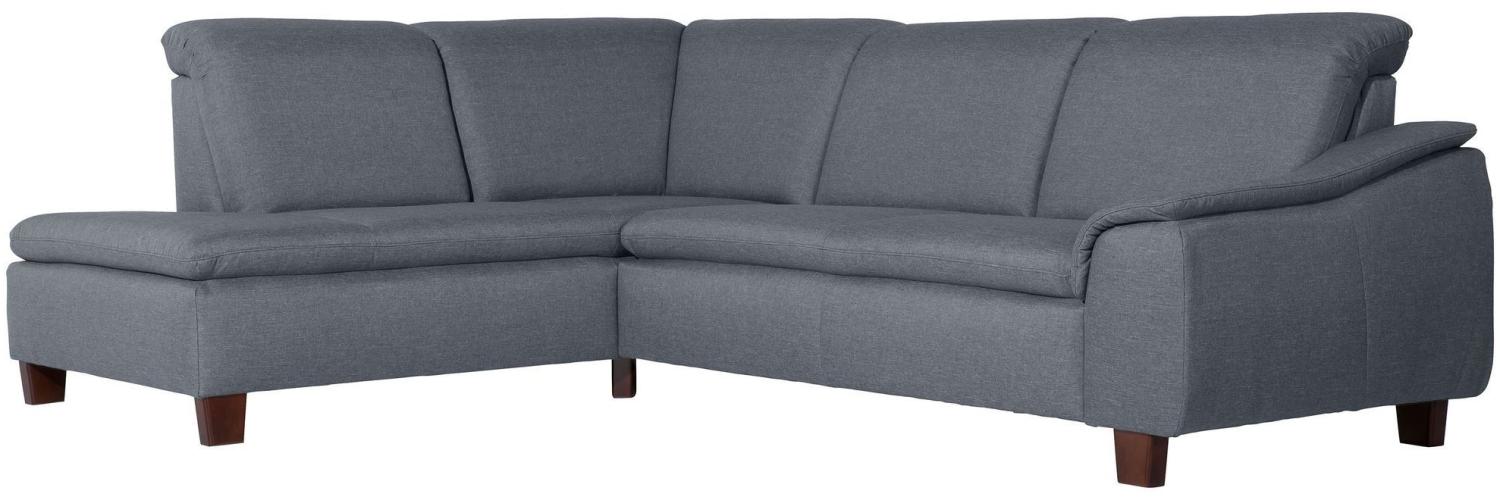 Ecksofa mit Ottomane rechts Katti Bezug Flachgewebe Buche nussbaum dunkel / denim 22915 Bild 1