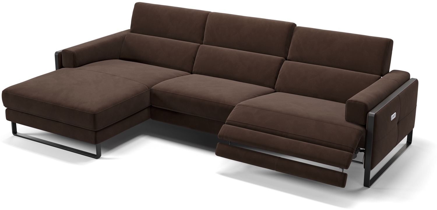 Sofanella Ecksofa MILO Eckcouch Wohnlandschaft Stoffsofa in Dunkelbraun Bild 1