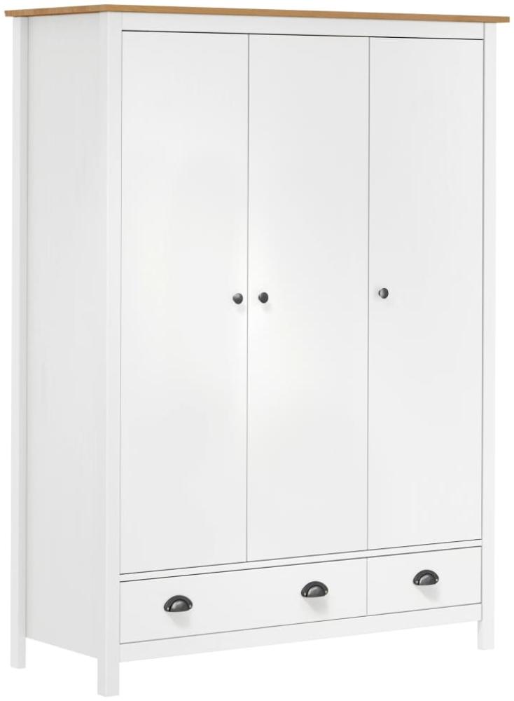 vidaXL Kleiderschrank mit 3 Türen Hill Weiß 127x50x170 cm Kiefernholz 288954 Bild 1