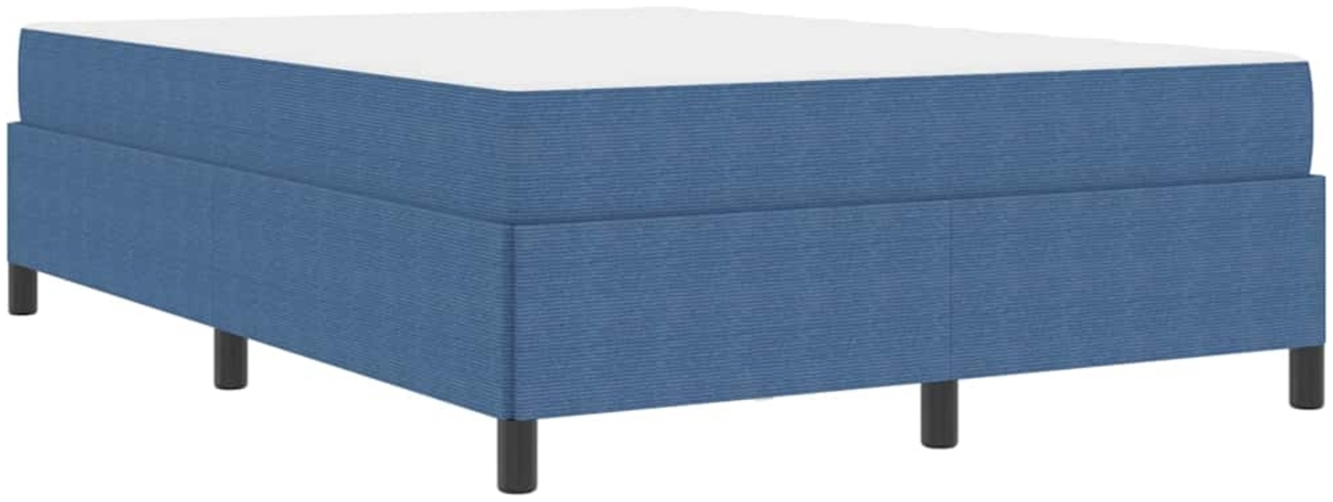 vidaXL Bettrahmen mit Matratze Blau 140 x 190 cm Stoff 3399123 Bild 1