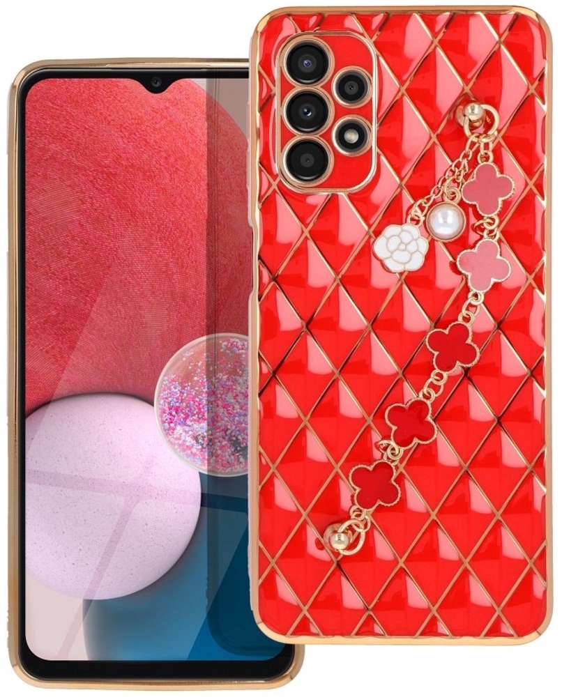 Schutzhülle Handy Hülle Trend Case mit einer Kette Design Cover kompatibel mit iPhone SE 2022 Rot Bild 1