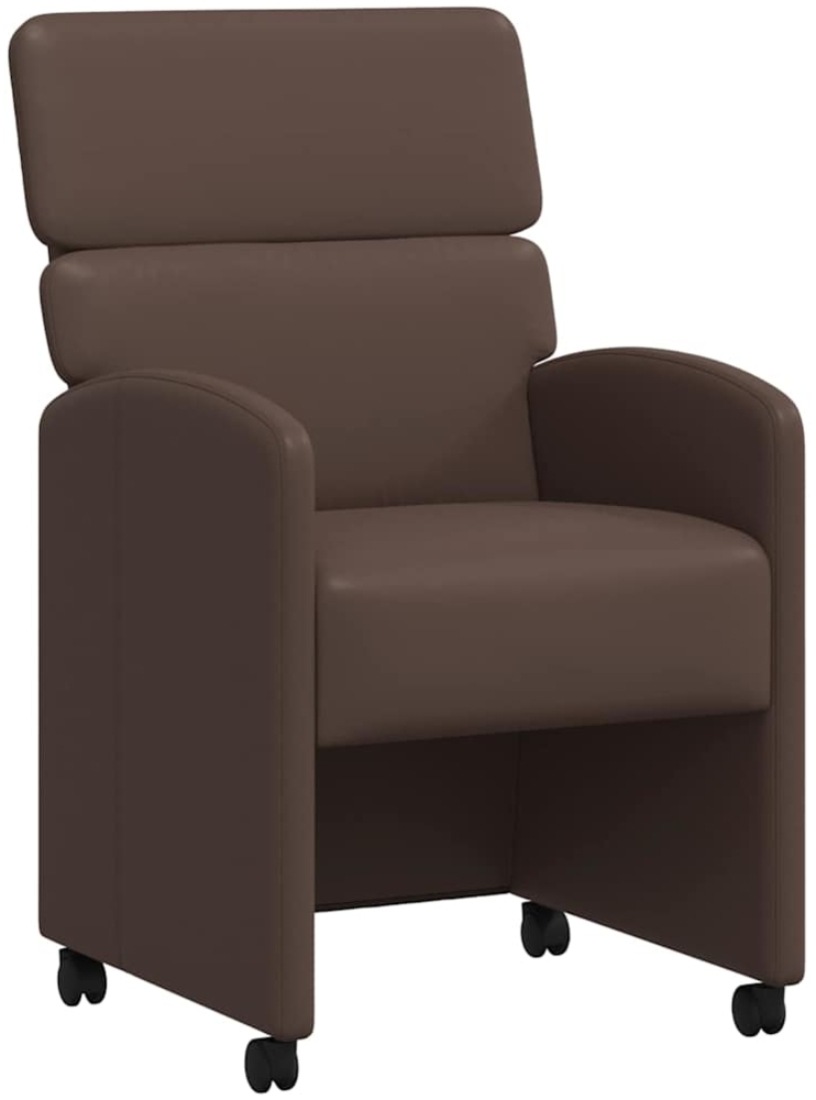 vidaXL Esszimmerstühle mit Rollen 2 pcs Braun 58 x 65 x 98 cm 42017885 Bild 1