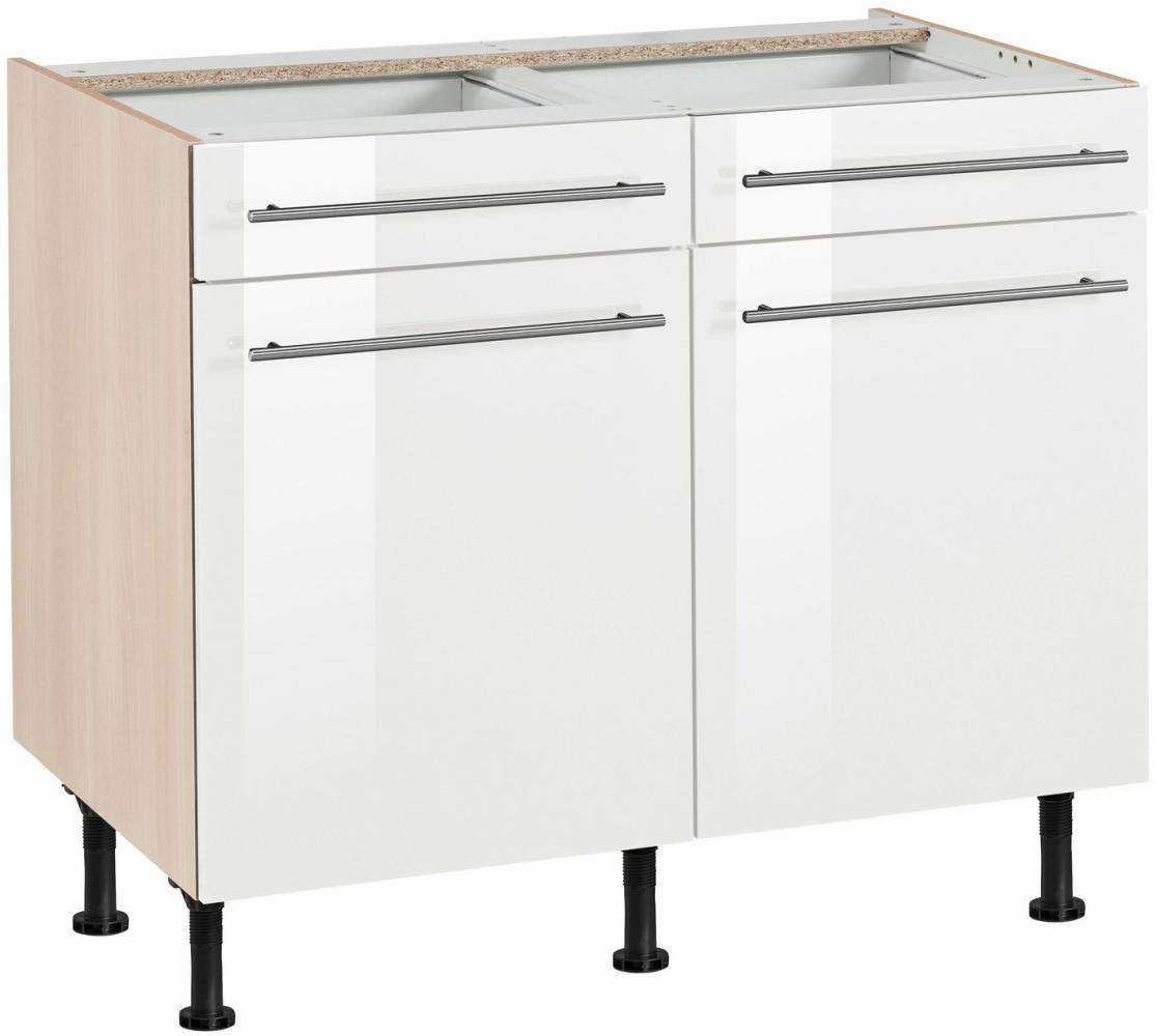 OPTIFIT Unterschrank Bern 100 cm breit, mit 2 Türen, 2 Schubkästen, höhenverstellbare Füße Bild 1