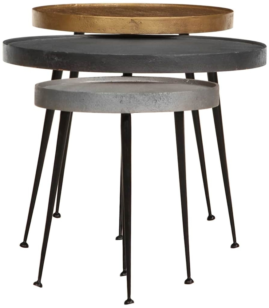 vidaXL Couchtisch 3 Stk. Mehrfarbig Holzwerkstoff 373642 Bild 1