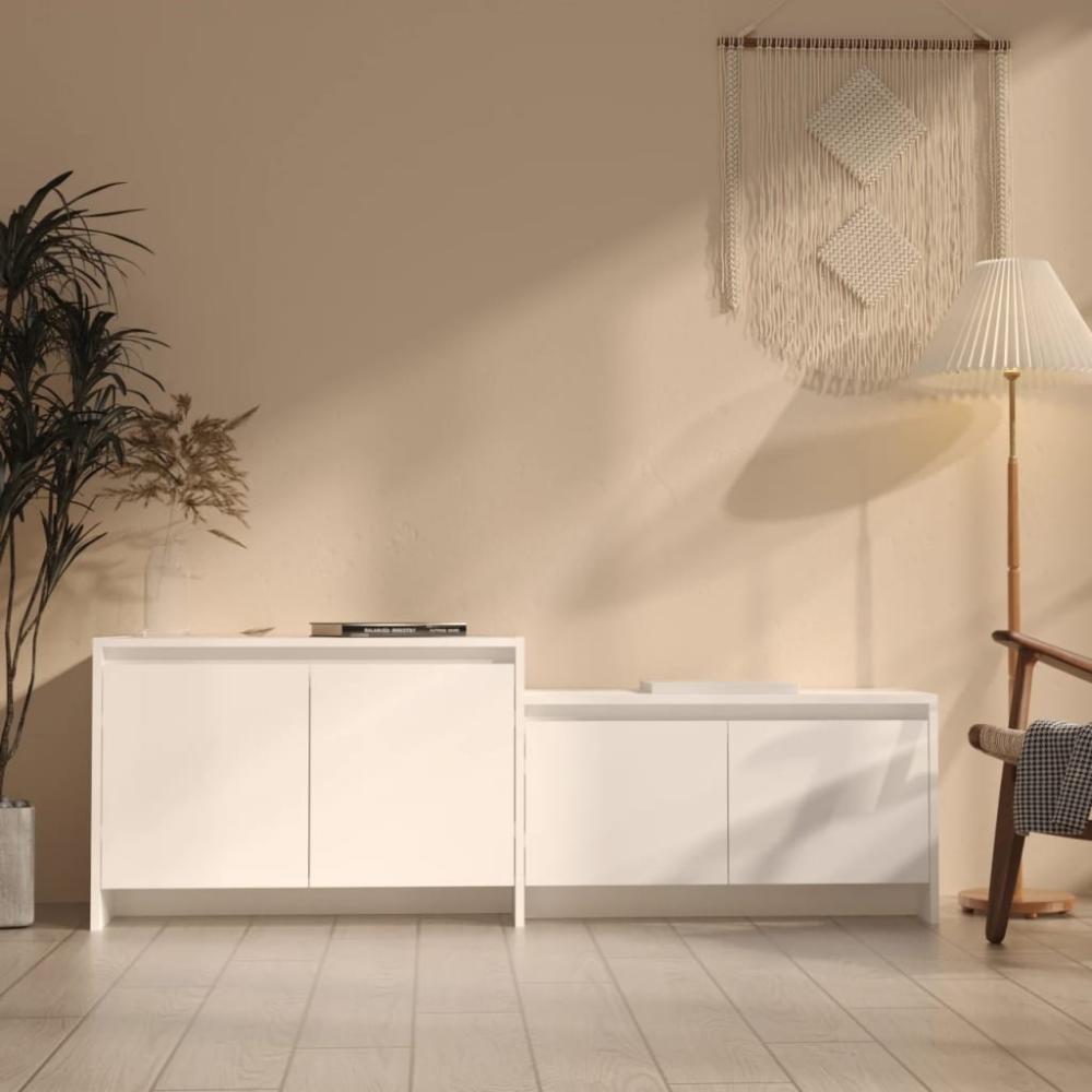 vidaXL TV-Schrank Weiß 146,5x35x50 cm Holzwerkstoff 809809 Bild 1