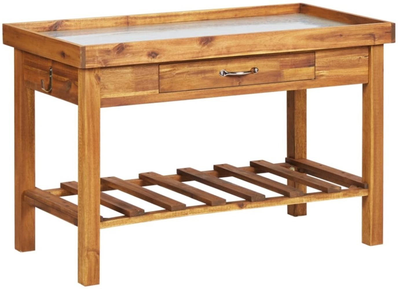 vidaXL Pflanztisch mit Zink-Arbeitsplatte Massivholz Akazie 46561 Bild 1