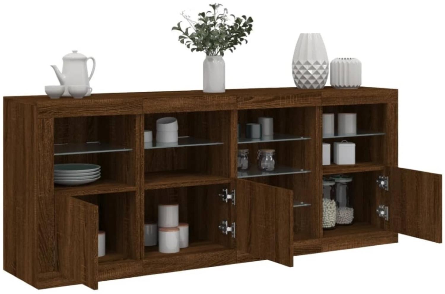 vidaXL Sideboard mit LED-Leuchten Braun Eichen-Optik 164x37x67 cm 3209057 Bild 1