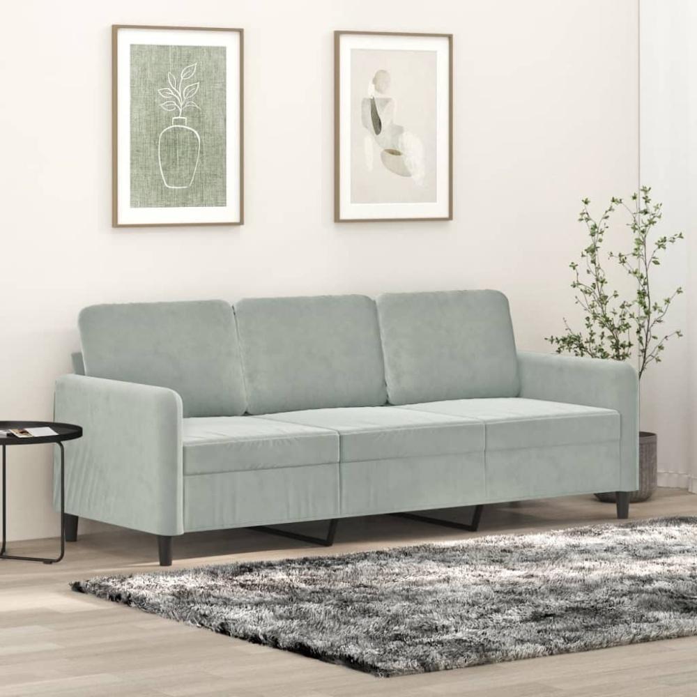 vidaXL 3-Sitzer-Sofa Hellgrau 180 cm Samt 359452 Bild 1