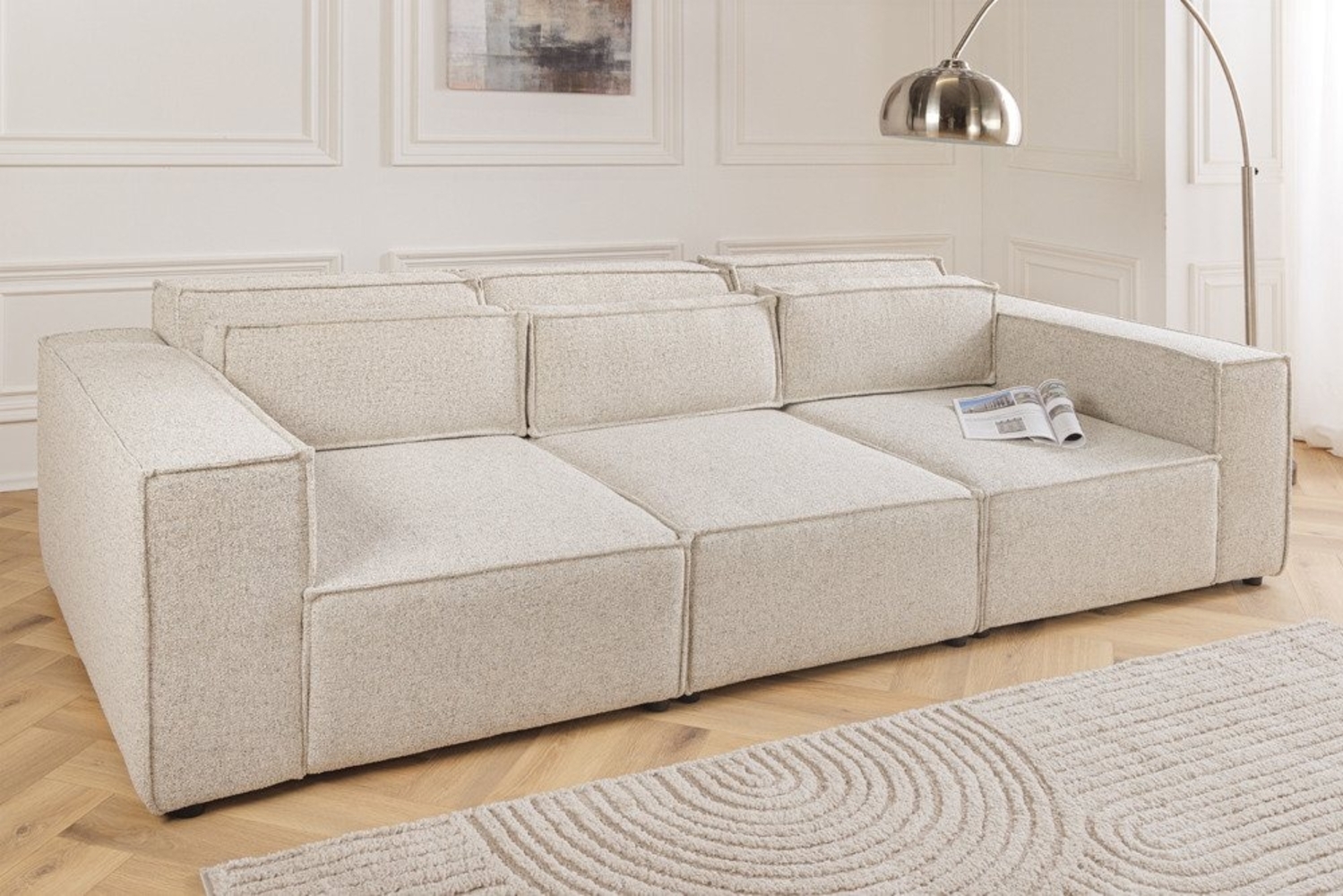 riess-ambiente 3-Sitzer BOSSA NOVA 260cm beige, Einzelartikel 1 Teile, Wohnzimmer · Strukturstoff · inkl. Kissen · Modern Design Bild 1