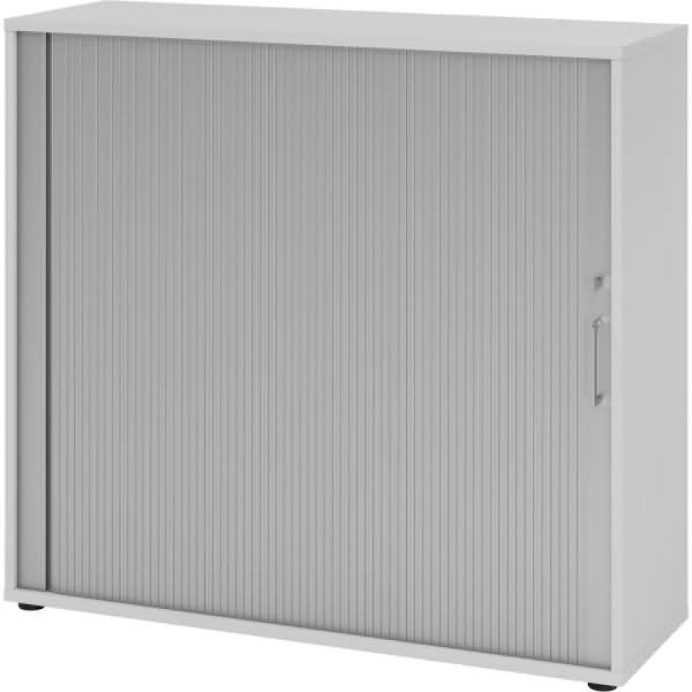 mcbuero. de Rollladenschrank 3OH BxTxH 120x40x110cm Griff BS Grau/Silbe Bild 1