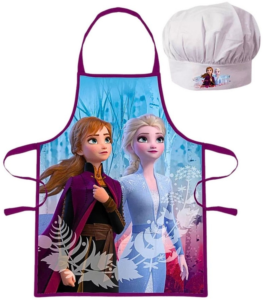 Disney Frozen Kochschürze Elsa & Anna, (2-tlg), Kinder Koch-Set 2 tlg. Backschürze + Chefmütze Bild 1