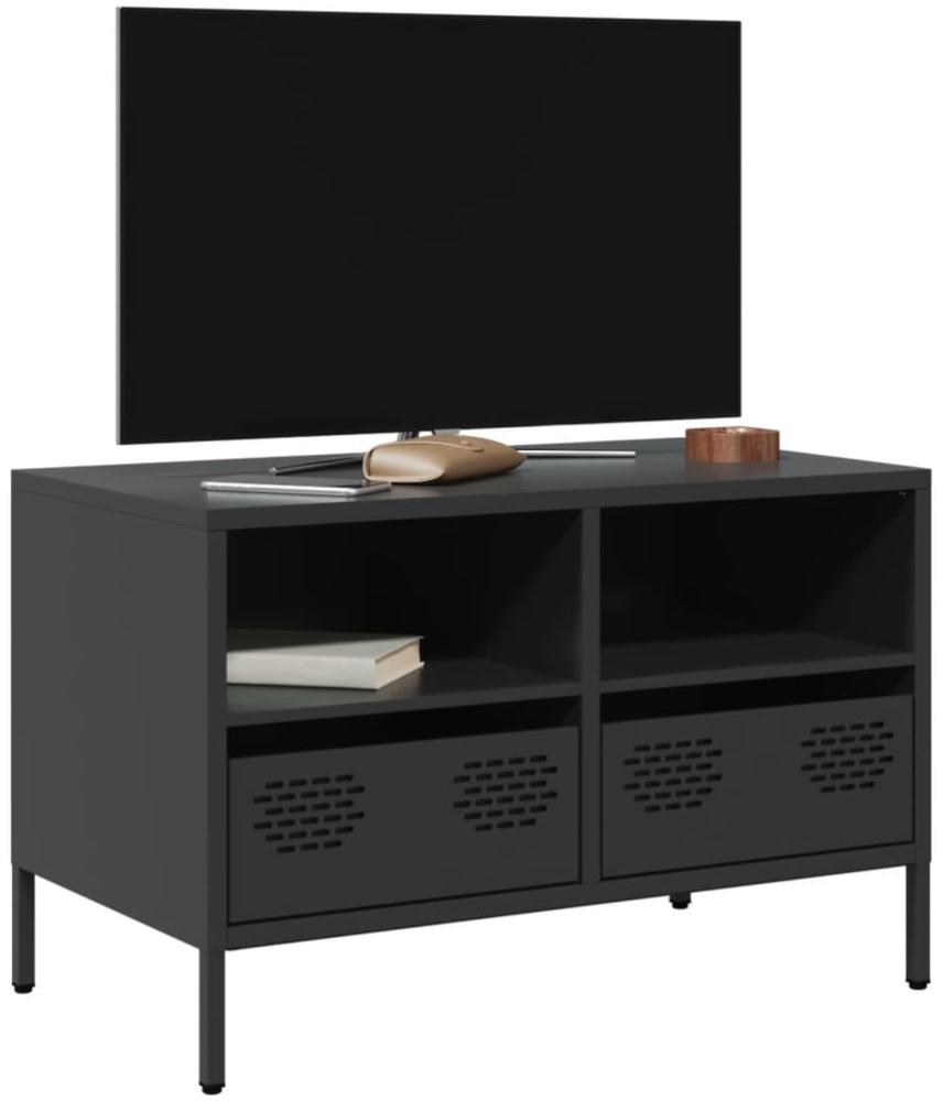 vidaXL TV-Schrank Schwarz 68x39x43,5 cm Kaltgewalzter Stahl 851316 Bild 1