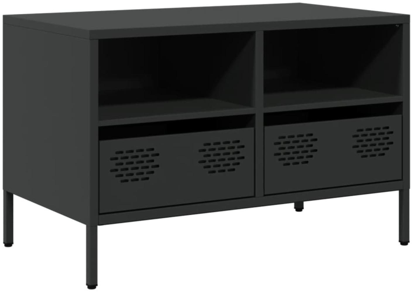 vidaXL TV-Schrank Schwarz 68x39x43,5 cm Kaltgewalzter Stahl 851316 Bild 1