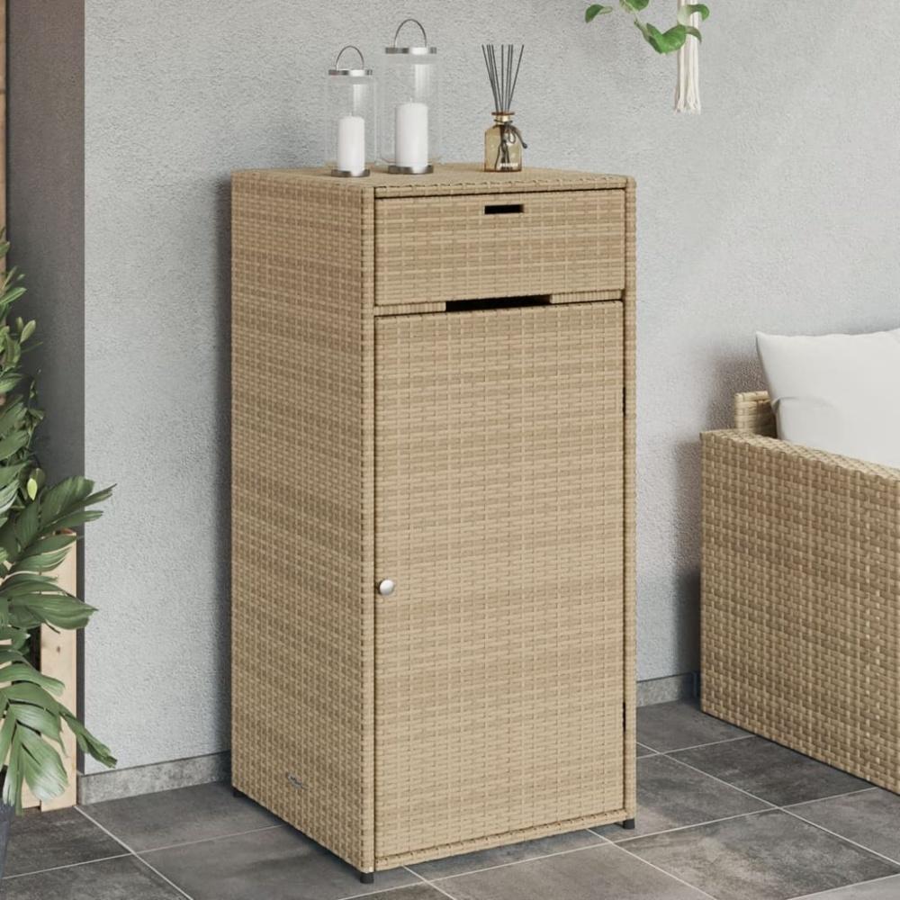 vidaXL Gartenschrank Beige 55x55x111 cm Poly Rattan Bild 1