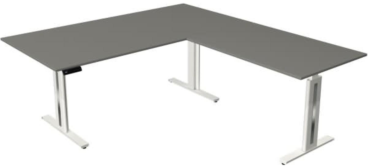 Kerkmann Move 3 fresh Schreibtisch Steh und Sitztisch mit Anbau (B) 200 x (T) 100 cm grafit Bild 1