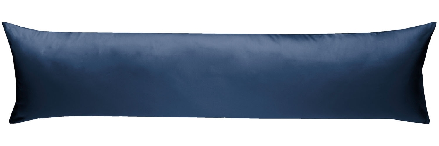 Mako Satin Seitenschläferkissen Bezug uni / einfarbig dunkelblau 40x200 cm Bild 1