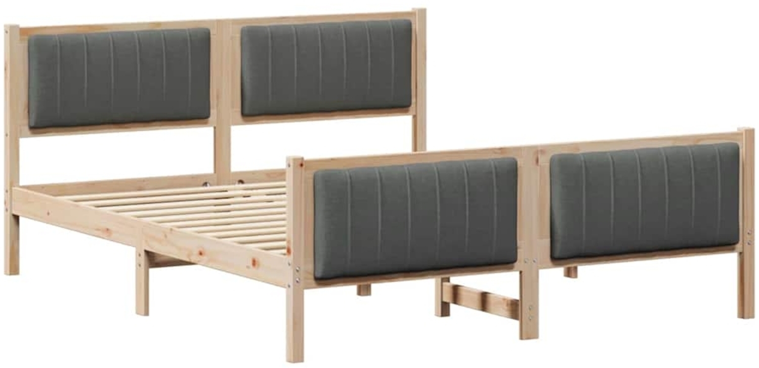 vidaXL Bettgestell Braun und Dunkelgrau 160 x 200 cm Massivholz Kiefer 3394309 Bild 1