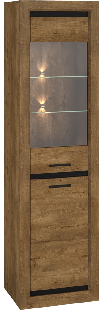 Standvitrine "Baltica" Glasvitrine 55cm Lefkas Eiche schwarz MDF Bild 1