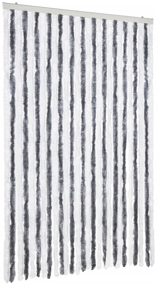 vidaXL Insektenschutz-Vorhang Grau und Weiß 118x220 cm Chenille 315125 Bild 1