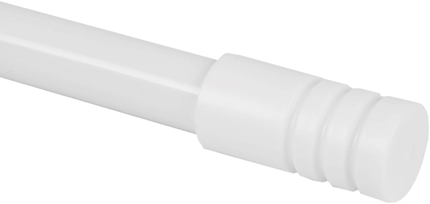 Gardinenstange "Modern" ausziehbar 115 bis 200 cm, Durchmesser 16mm/19mm - Edelstahl - Stil-Garnitur, 1-Lauf Metall Stange Bild 1