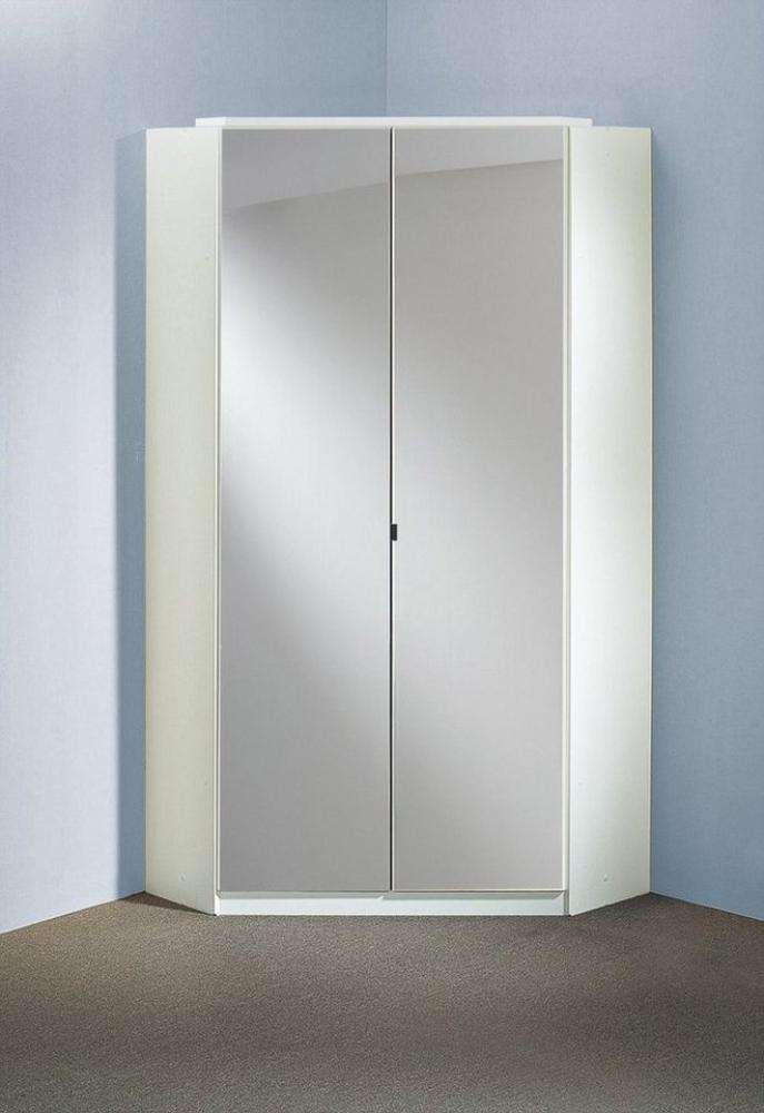 Eckkleiderschrank >Clack< in HOCHGLANZ LACK WEISS - 95x198x95cm (BxHxT) Bild 1