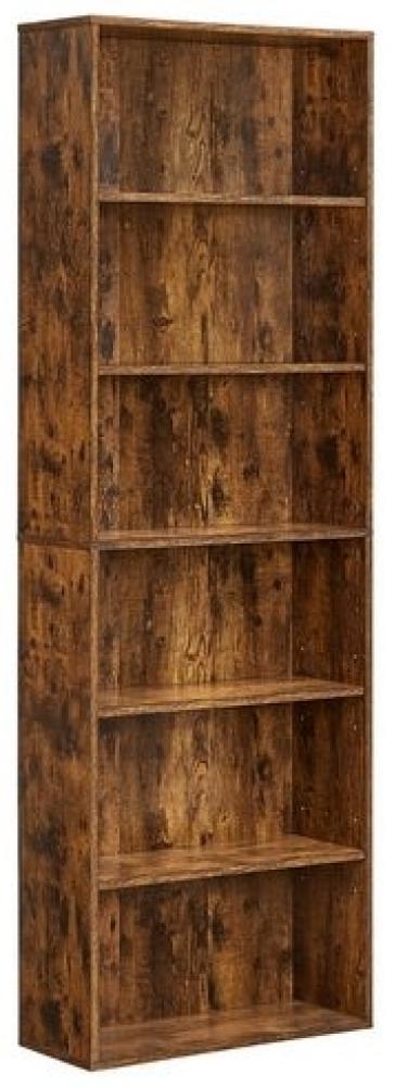 Vasagle Bücherregal, mit 6 Ebenen, Holzspanplatte, vintagebraun, 24 x 60 x 178,5 cm Bild 1