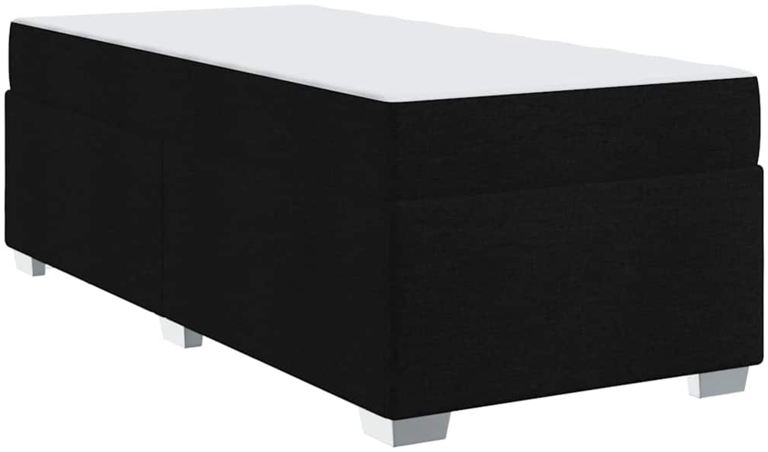 vidaXL Bettrahmen mit Matratze Schwarz 90 x 190 cm Stoff 3399154 Bild 1