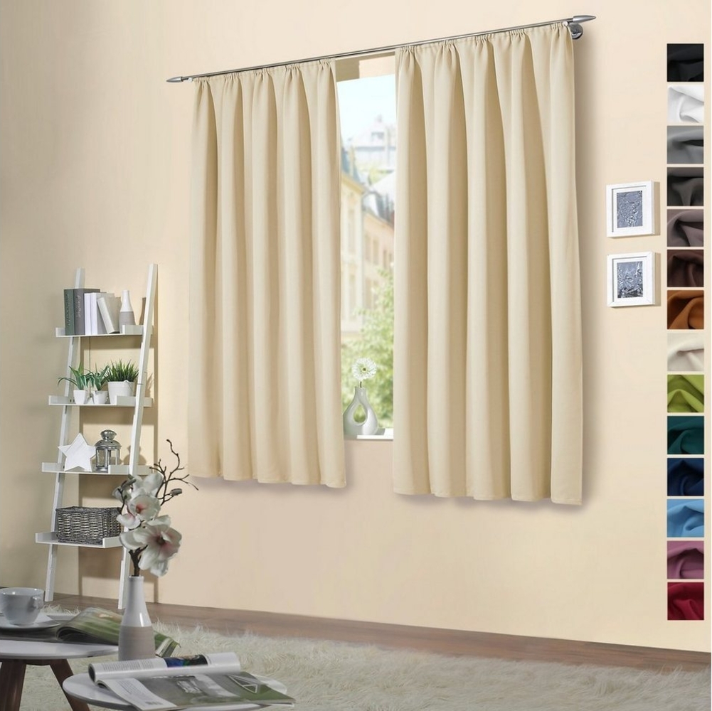 heimtexland Verdunkelungsvorhang Verdunklungsgardinen Thermo Vorhänge blickdicht (2 St), Kräuselband, verdunkelnd, Verdunklungsstoff, Sonnenschutz Verdunkelung Kälteisolierung Schalldämmung Bild 1