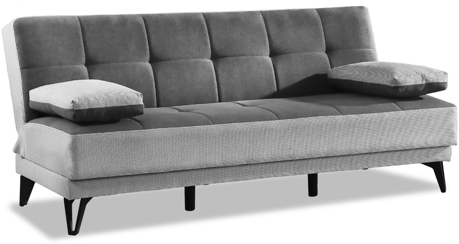 Dmora 3-Sitzer Schlafsofa Aborigeni, gepolstertes Stoffsofa, Wohnzimmersofa mit Klick-Klack-Öffnung, 190 x 87 x 97 cm, Grau Bild 1