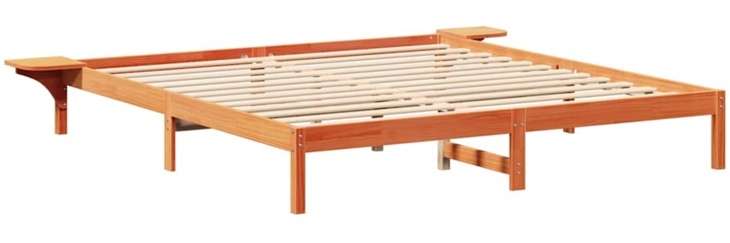 vidaXL Bettrahmen Wachsbraun 200 x 200 cm Massives Kiefernholz 873177 Bild 1
