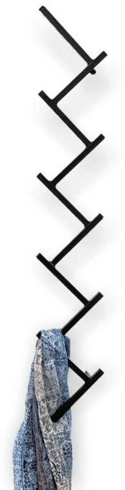 DanDiBo Wandgarderobe mit 10 Haken Garderobenhaken 96281 Garderobe Schwarz 80 cm Kleiderhaken Wandregal Haken Bild 1