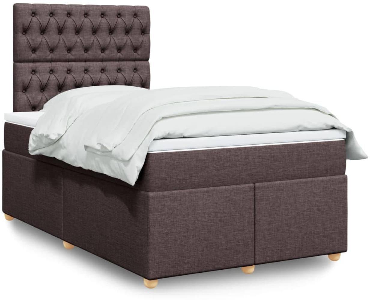 vidaXL Boxspringbett mit Matratze Dunkelbraun 120x190 cm Stoff 3291229 Bild 1