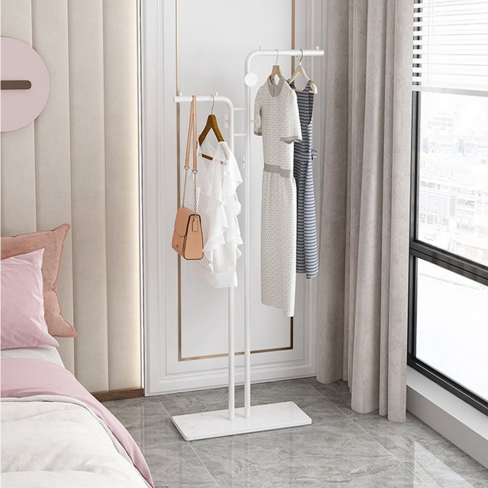 NUODWELL Kleiderständer Garderobenständer Marmor, freistehend Kleiderständer Metall mit 5Haken Bild 1