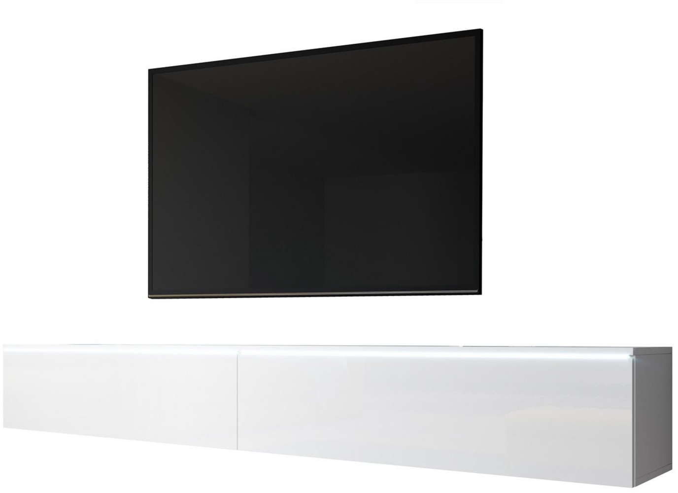 Furnix TV-Schrank BARCELLO Fernsehschrank 2x100 cm stehend oder hängend mit/ohne LED erweiterbare Serie Bild 1