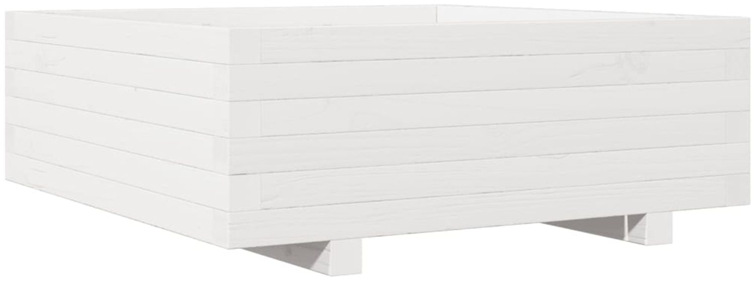 vidaXL Pflanzkübel Weiß 70x70x26,5 cm Massivholz Kiefer 847304 Bild 1