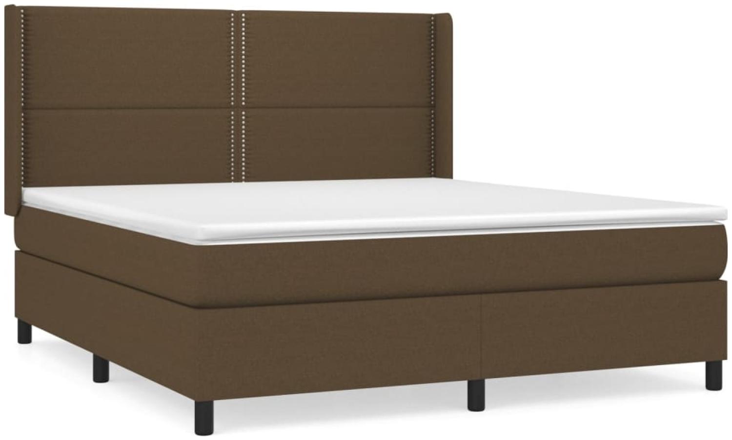vidaXL Boxspringbett mit Matratze Dunkelbraun 180x200 cm Stoff, Härtegrad: H2 [3131372] Bild 1