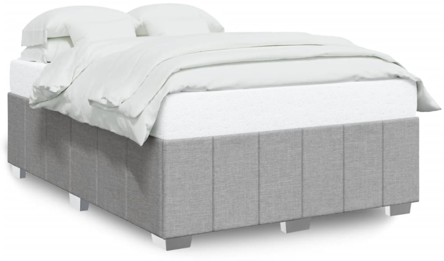 vidaXL Bettgestell ohne Matratze Hellgrau 160x200 cm Stoff 3284846 Bild 1