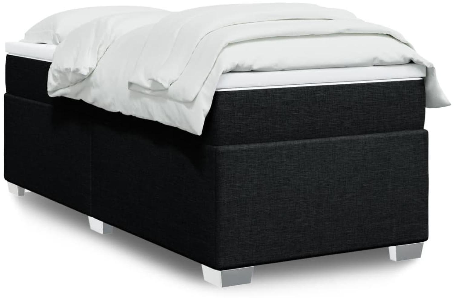 vidaXL Boxspringbett mit Matratze Schwarz 90x190 cm Stoff 3285178 Bild 1