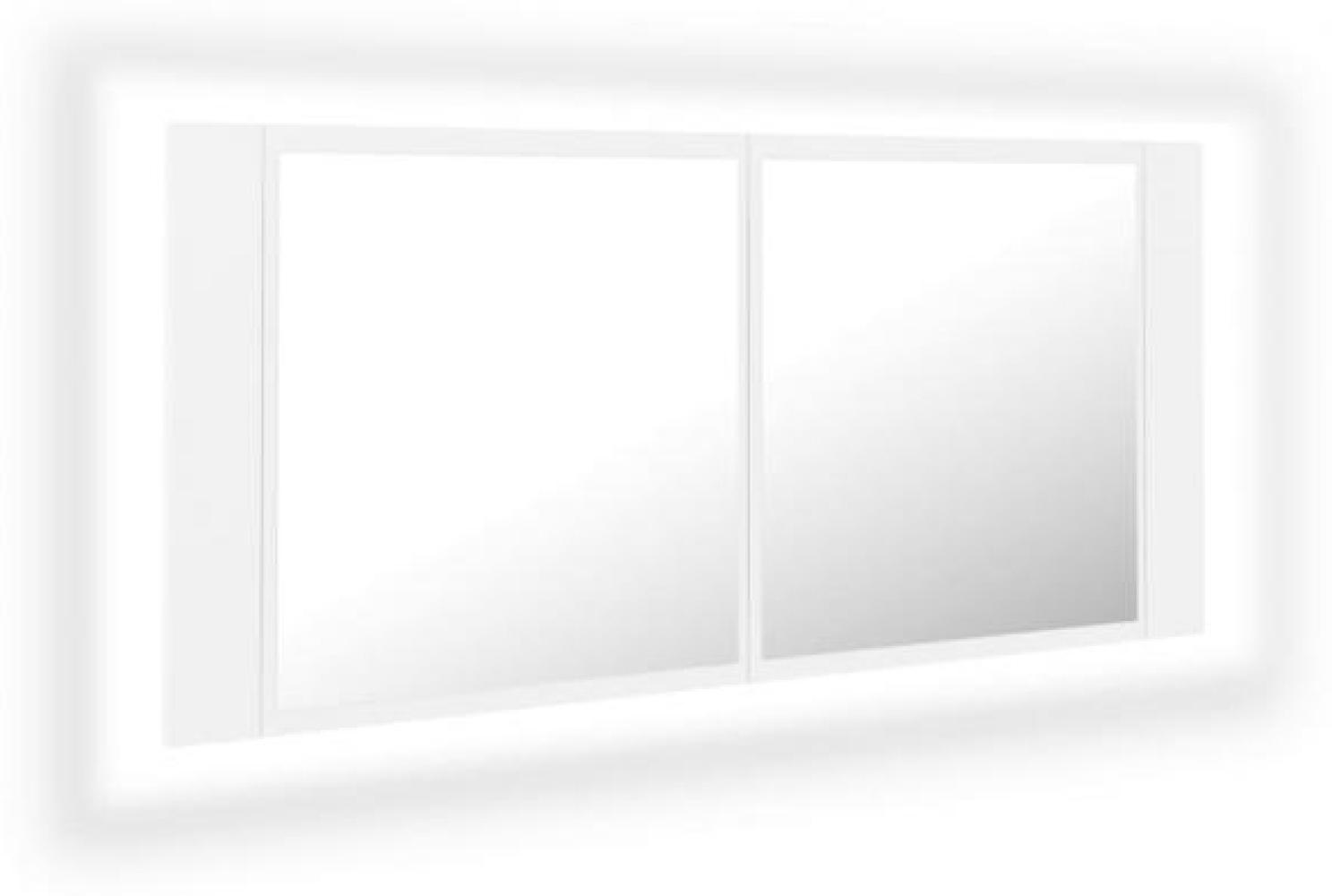 vidaXL LED-Bad-Spiegelschrank Weiß 100x12x45 cm Acryl 804980 Bild 1