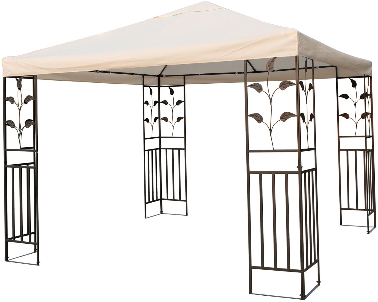 Garten - Pavillon Metall beige 3 x 3m Bild 1