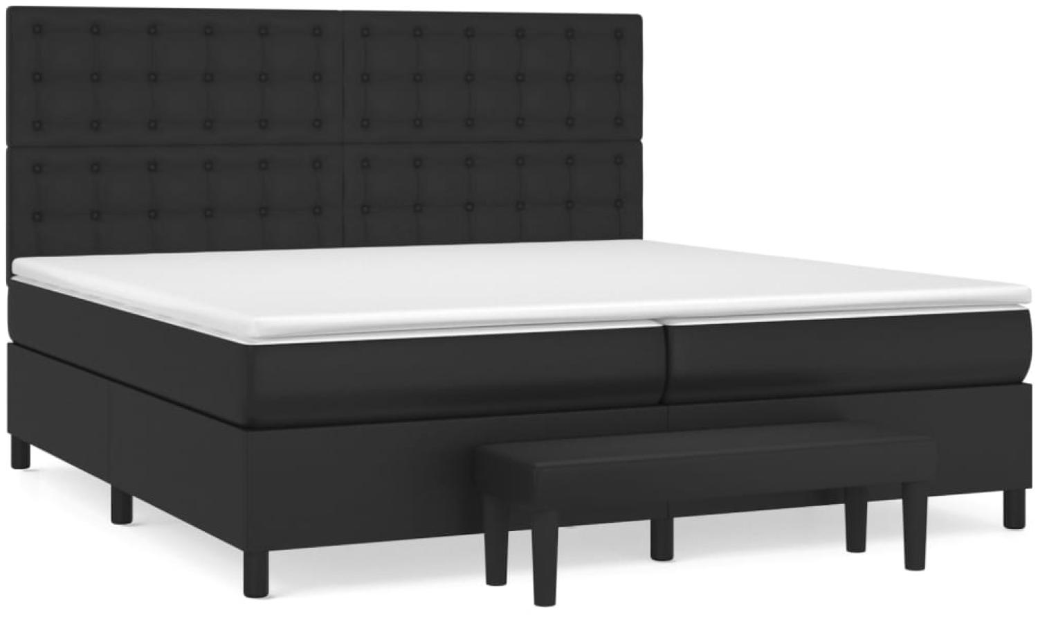 vidaXL Polsterbett mit Matratze Schwarz 200x200 cm Kunstleder, Härtegrad: H2 [3137683] Bild 1