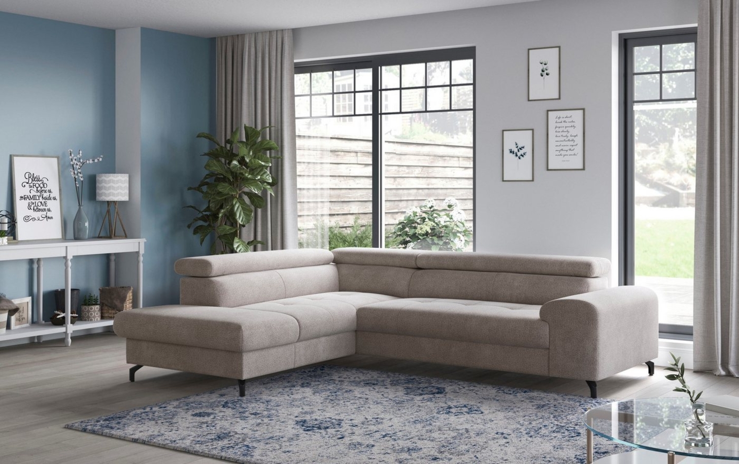 COTTA Ecksofa Aura L-Form, B: 260 cm, mit Bettfunktion, Bettkasten & Kopfteilverstellung Bild 1