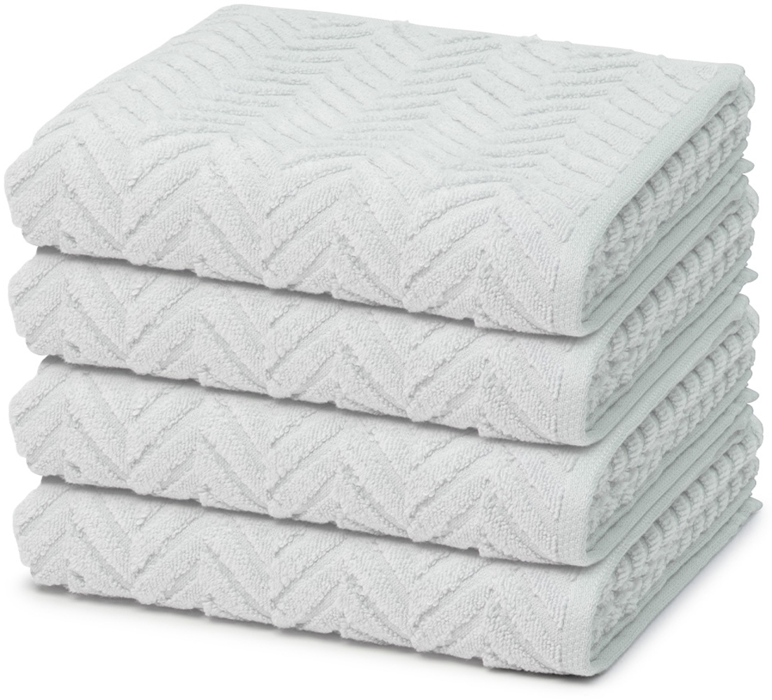 Ross Sensual Skin Zopf 4 tlg. Frottier-Set - 4 X Handtuch (50 X 100cm) - 500 g/m2 - Chrom Bild 1