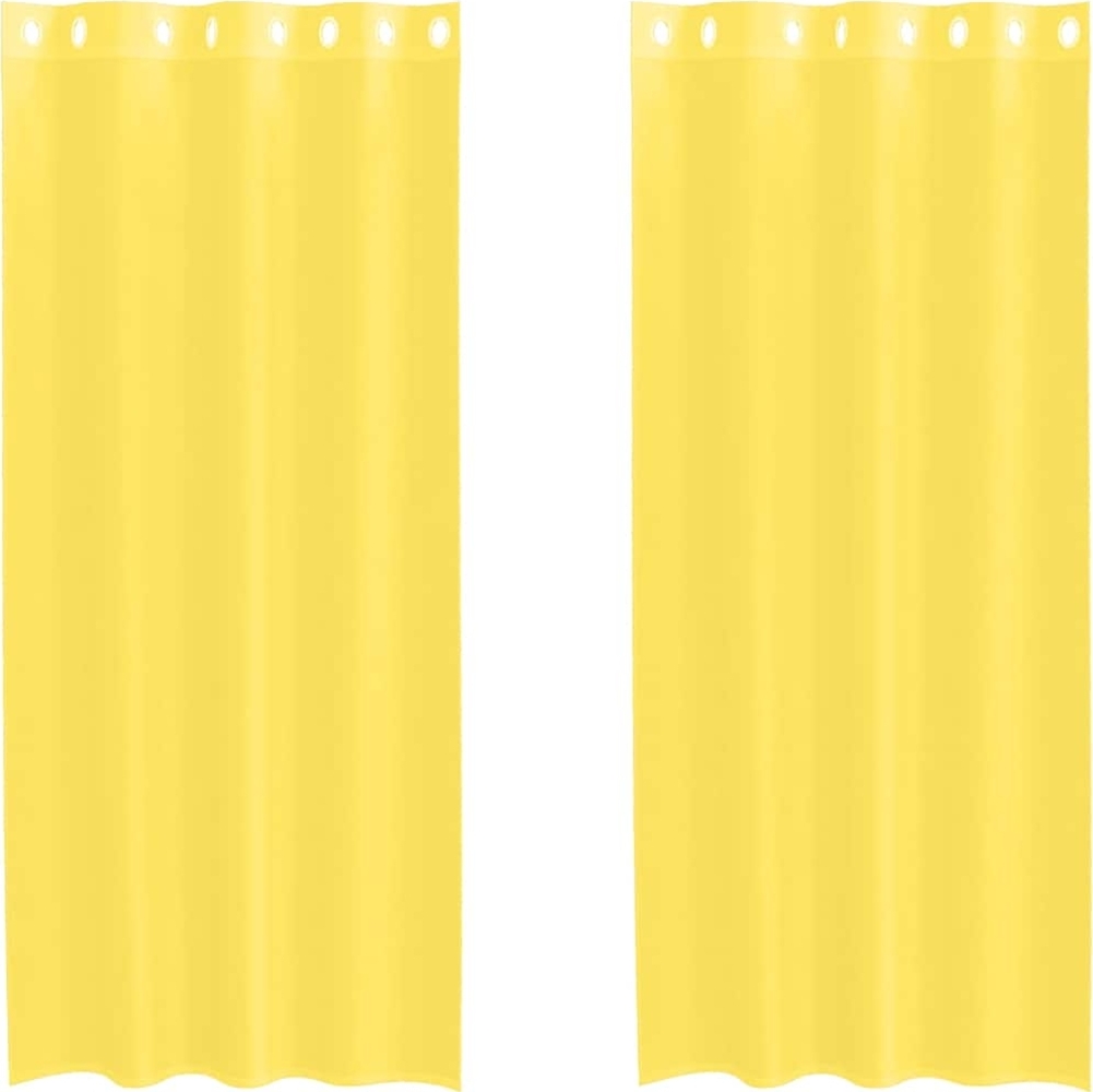 vidaXL Voile Vorhänge mit Ösen 2 Stk. Gelb 4102134 Bild 1