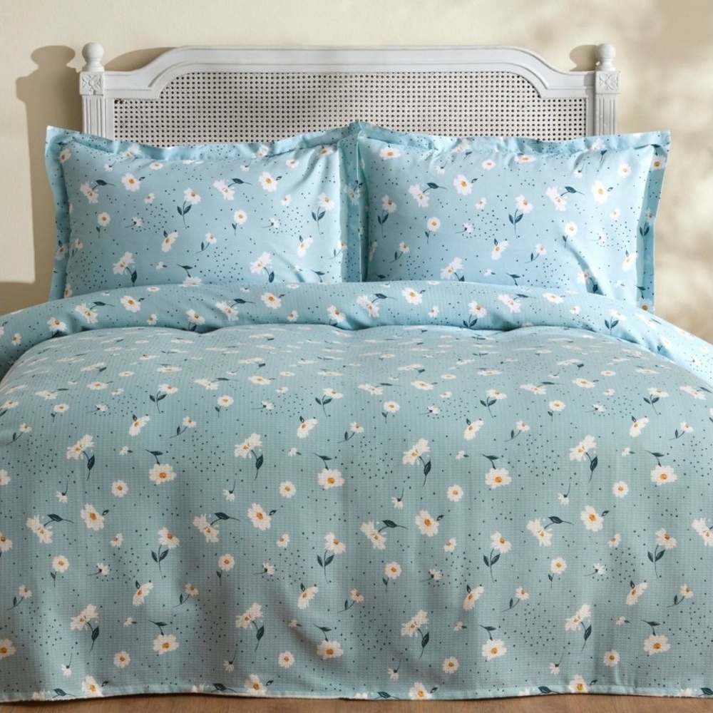Karaca Bettwäsche Karaca Daisy 100% Baumwolle Doppelbett Deckenbezug Tagesdecke Set Bild 1
