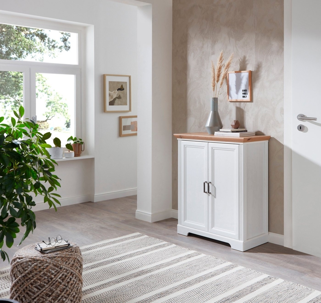 Kommode JASMIN Beistellkommode Pine weiß / Artisan Eiche ca. 93 x 102 x 41 cm Bild 1