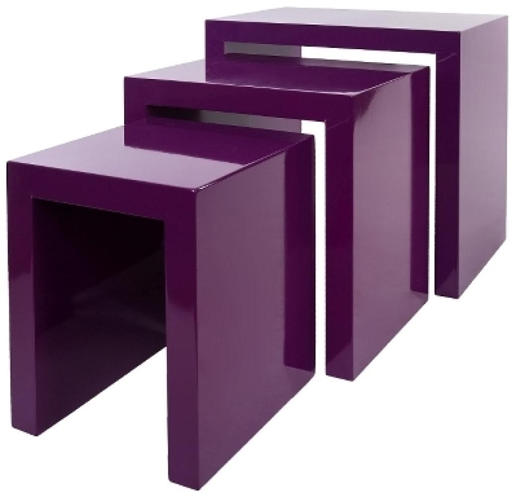 Beistelltisch Ikaros 3er Set MDF Lila Bild 1